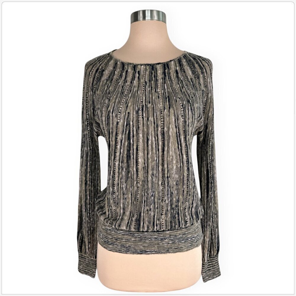 Marc by Marc Jacobs Slate Brown Multi Zipper Back Blouson Lightweight Sweater S